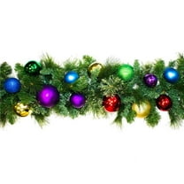 9 ft. Blended Pine Decorated with The Royal Ornament Collection Pre-Lit with LEDs Garland, Warm White