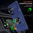 thumbnail image 5 of Case Designed for Samsung Galaxy S25 Edge, Hybrid Back Case with Ring Stand & Hidden Card Slot & Support Magnetic Car Mount Shockproof Fall-Protection Slim Phone Cover for Galaxy S25 Edge, Blue, 5 of 7