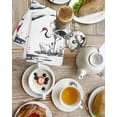 thumbnail image 4 of Crane Kitchen Dish Towels for Drying Dishes Set of 4, Black White Ink Wash Red Moon Botanical Waffle Weave Microfiber Hand Tea Bathroom Towels Quick Dry & Absorbent Towel 15.7x23.6, 4 of 7