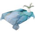 thumbnail image 2 of Teal Blue Marble Table Cloth Waterproof Tablecloths, Modern Abstract Art Marble Crack Tablecloth Dining Table Cover for Kitchen Party Tabletop Outdoor, Rectangle Tablecloth 60x84 Inch, 2 of 9