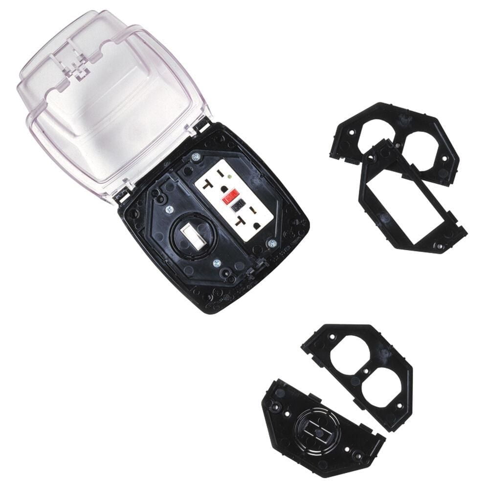 Intermatic Plastic In-Use Weatherproof Cover, Double-Gang, Vrt, 2.25" Clear