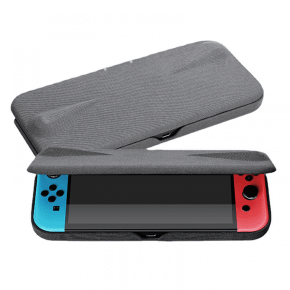 Protective Hard Case compatible with Nintendo Switch Lite with Rotatable Stand, Magnetic Closure & Shockproof Design