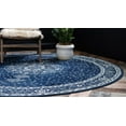 Dover Collection Rug 8 Ft Round Navy Blue LowPile Rug