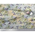 thumbnail image 3 of Soimoi Green Polyester Crepe Fabric Leaves & Alba Rose Floral Print Fabric by The Yard 42 Inch Wide, 3 of 3