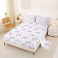 thumbnail image 2 of Erosebridal Dreamy Princess Bowknot Queen Sheet Sets,Purple Cute Bowtie Cute Stars Bed Set For Bowknot Lovers 4-Piece, 2 of 6