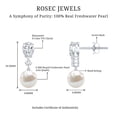 thumbnail image 5 of Rosec Jewels Cultured Freshwater Pearl Drop Earrings for Women - AAA Quality - Bridal Earrings - Jewelry Box Included, 14K White Gold, 5 of 6
