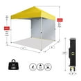 thumbnail image 3 of CROWN SHADES Canopy Tent, 8 x 8 Foot Portable Pop Up Outdoor Shelter with 1 Sidewall, Easy 1 Push Center Lock, UV Protection, and Carry Bag, Yellow, 3 of 6