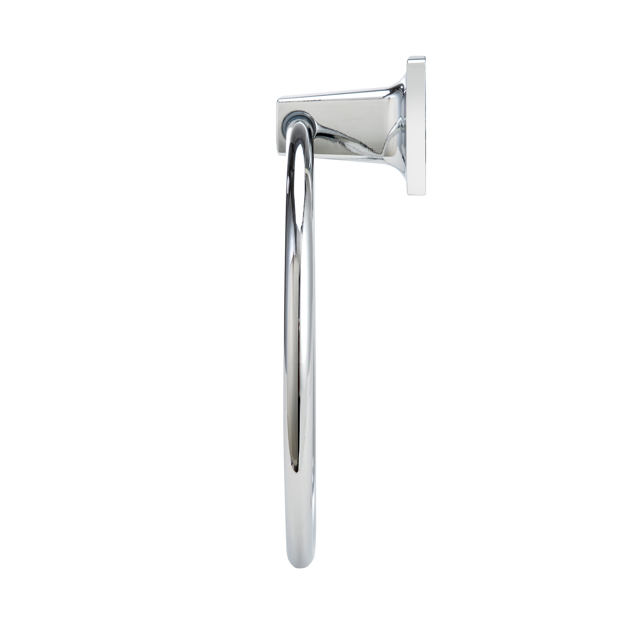 (4 pack) Mainstays 7.1-inch Square Wall Mount Towel Ring Chrome Finish with Hardware