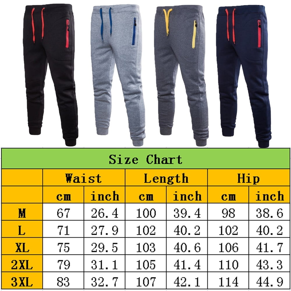 New Men Fashion Casual Slim Fit Tracksuit Long Trousers Bottoms Skinny Jogging Joggers Sweat Pants Size M 3XL Walmart