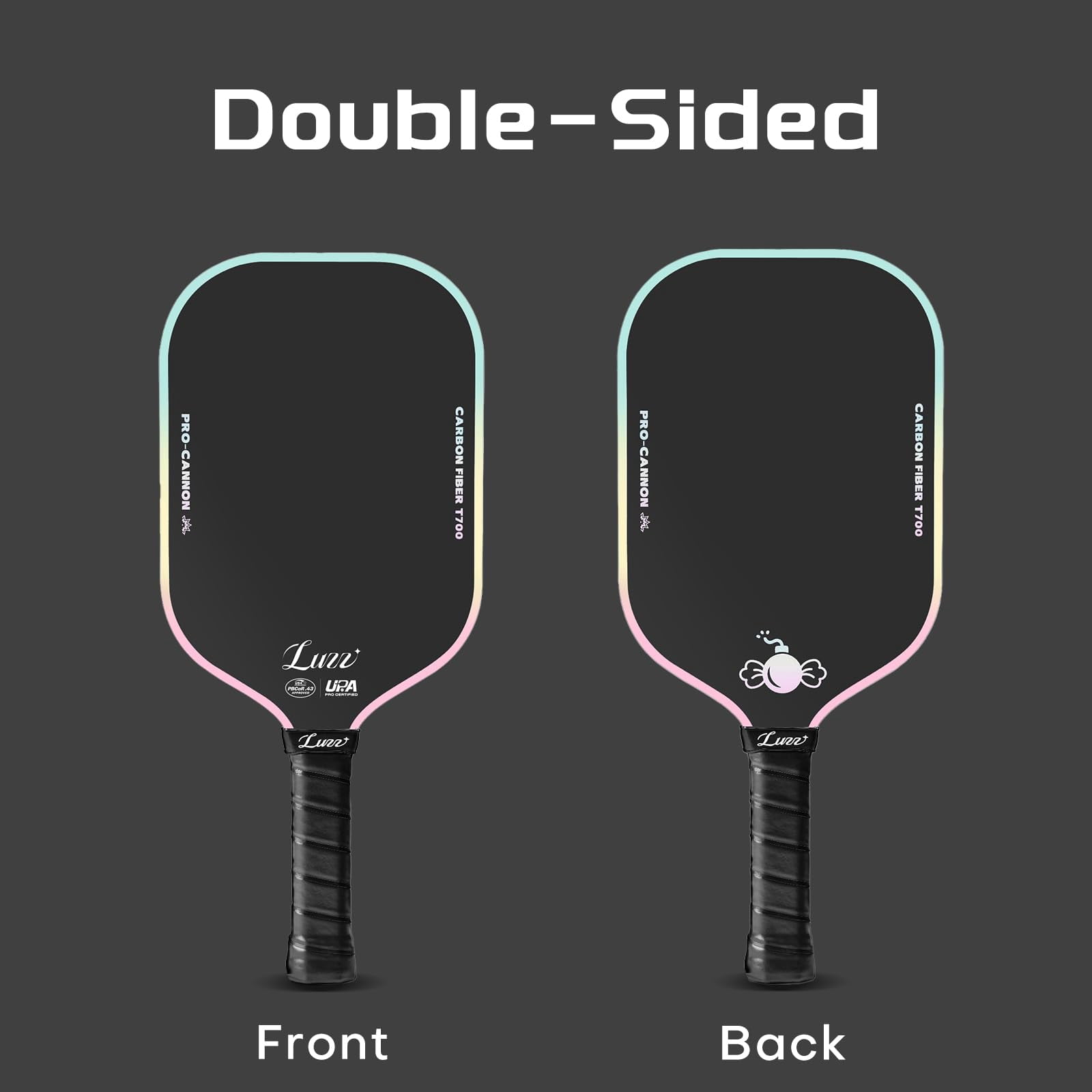 Ball Paddle  Thermoformed Candy T700 Carbon Fiber Paddles Friction Surface Exceptional Spin And Power 16mm Composite Pickle Rackets For Players