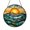 Acrylic 3.5 Inch, variant on Ocean Wave Inspired Mountain Sunset Stained Glass Suncatcher Round Window Hanging Artistic Decor