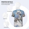 thumbnail image 3 of Lsque Horses Running Through The Water Pattern Mens Polo Golf Shirts Funny Graphics Shorts Sleeve Button Shirts Baseball T-shirt-Large, 3 of 7
