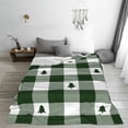 thumbnail image 3 of Yiaed Green White Christmas Tree Lumberjack Plaid Pattern Fleece Throw Blanket,Fleece Throw Blankets for Couch & Bed All Season Use -80"x60", 3 of 6