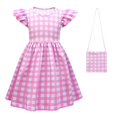 thumbnail image 1 of Vestido Para Niños Rosa Barbie Vestidos De Princesa Cosplay Disfraz De Halloween Faldas De Fiesta De Una Línea De Bebé Niña, 1 of 4