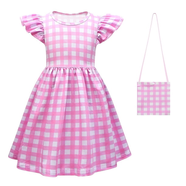 Vestido Para Niños Rosa Barbie Vestidos De Princesa Cosplay Disfraz De Halloween Faldas De Fiesta De Una Línea De Bebé Niña