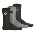 thumbnail image 1 of Calcetines LOTTO 3 Pares de Tenis Unisex, Calcetines Deportivos Terrycloth, Unicolor Negro/Gris/Azul 35-38, 1 of 4