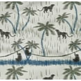 thumbnail image 4 of oneOone Organic Cotton Poplin Twill Fabric Tree|Leopard & Monkey Ikat Printed Fabric 1 Yard 42 Inch Wide, 4 of 4