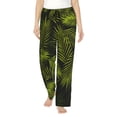 thumbnail image 2 of Picia Tropical Palm Leaves Fern Leaf Womens Soft Woven Cotton Elastic Waistband Sleep Pajama Pant Lounge Sleep Pant With Pockets And Drawstring-X-Large, 2 of 9