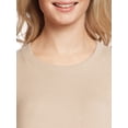 thumbnail image 6 of Time and Tru Women's Hacci Knit Pullover with Long-Sleeves, Single and 2-Pack, Sizes XS - XXL, 6 of 7