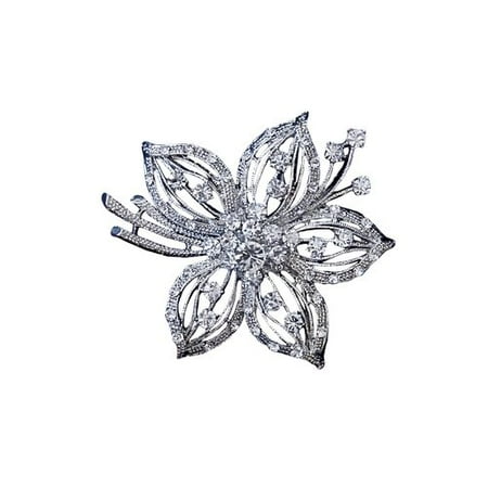 Shell Silver Brooch - Unik Occasions Rhinestone Brooch