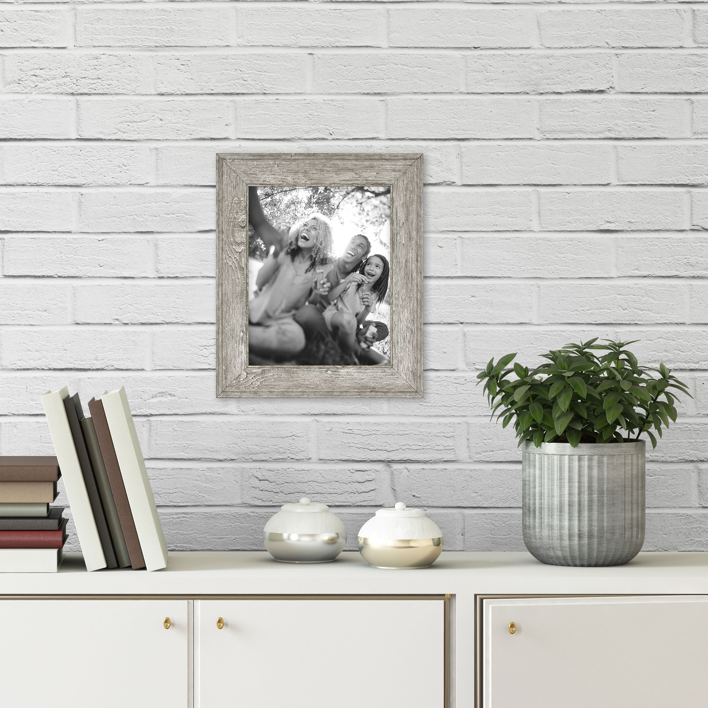 Gray Rustic Mainstays 8" x 10" Tabletop/Hanging Picture Frame Frames