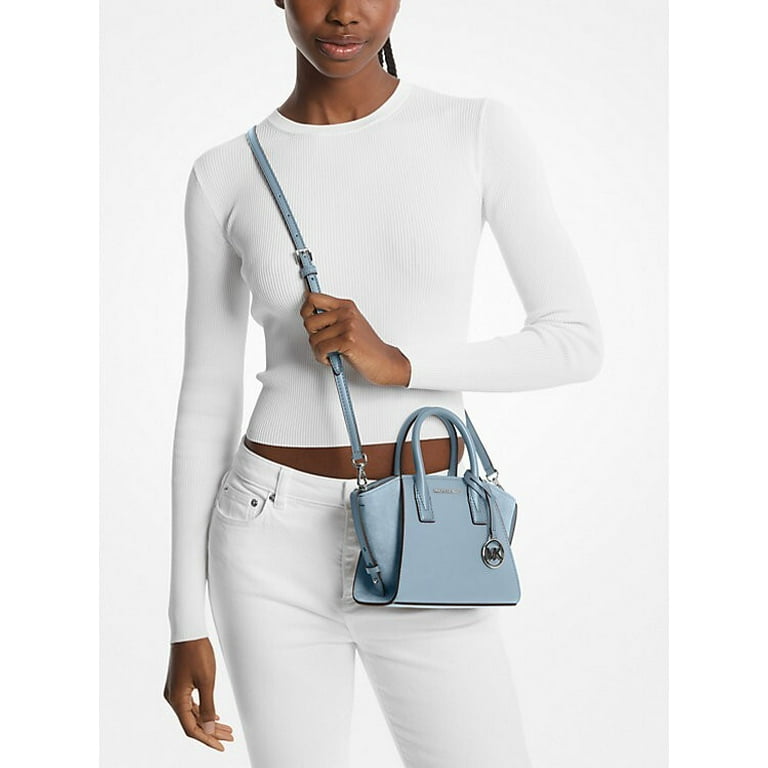 Michael Kors Avril Extra-Small Leather Satchel Crossbody Bag Pale
