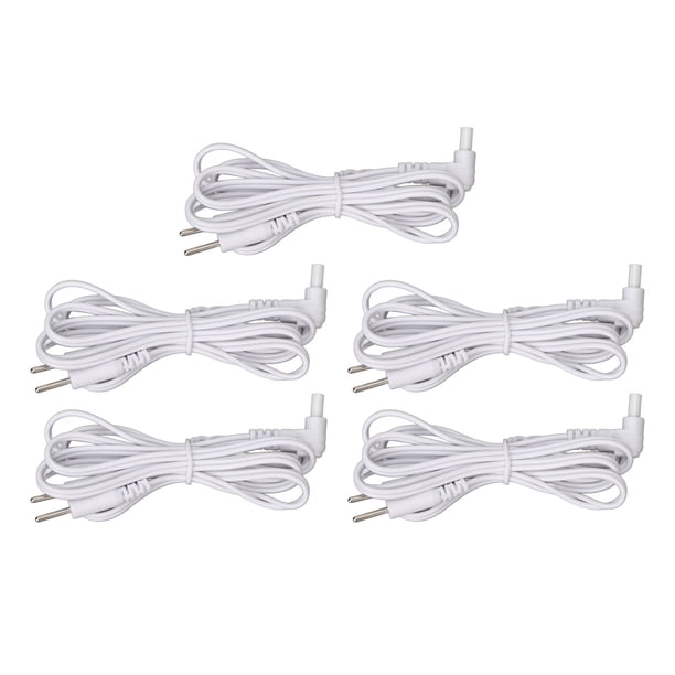 Cable conductor de electrodos unitarios, 5 piezas Cables de electrodos de repuesto Cables de electrodos de clavija de repuesto Cable de electrodo de clavija blanca Rendimiento de primer nivel