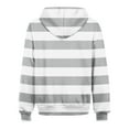 thumbnail image 4 of TFEOQRY Women's Drawstring Striped Hooded Sweatshirt Jackets Long Sleeve Zipper Tops Sweatshirt Pockets Hoodied Gray, 4 of 5