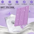 thumbnail image 4 of Allytechgroup Glitter Bling Case for Apple iPad 9th 8th 7th Generation 10.2 Inch, Trifold Stand Slim Fit Auto Sleep Wake Anti-Scratch Smart Case for iPad 10.2" 2021/2020/2019, Purple, 4 of 7