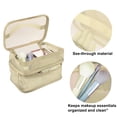 thumbnail image 3 of Unique Bargains Floral Makeup Bag Zipper Flower Cosmetic Pouch Beige, 3 of 7