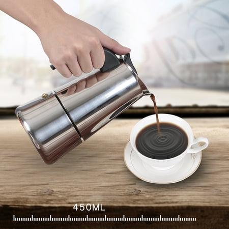 9 Cup 450mL Stainless Steel Espresso Percolator Espresso Maker Pot Top Coffee Maker Italian Espresso Coffee Maker Pot Moka