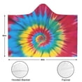 thumbnail image 3 of Wearable Blanket,Colorful Tie Dye Mandala Pattern Hooded Wearable Flannel Blanket for Adults & Teens,Winter Poncho Shawl Wrap Cape Cozy Anti-Pill,60"x80", 3 of 5