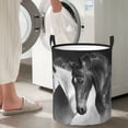 thumbnail image 5 of Fotbe Running horses Pattern Laundry Basket with Handles, Waterproof Large Laundry Hamper, Wash Bag for Corner Dorm, Rolling Laundry Basket with Handles-Small, 5 of 6