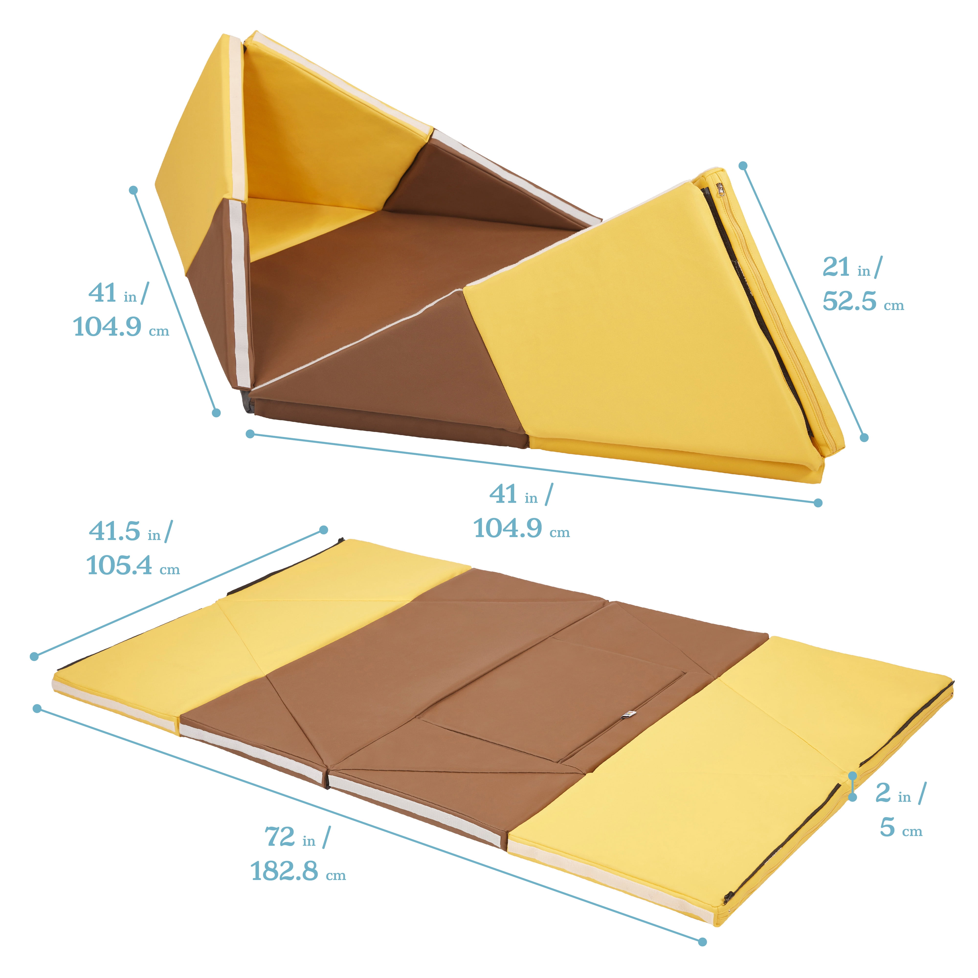ECR4Kids SoftZone Camp, Canoe and Tumble Too, Chocolate/Yellow