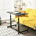 thumbnail image 3 of Pemberly Row Contemporary Wood Adjustable Height Rolling Computer Desk in Black, 3 of 12
