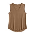 thumbnail image 7 of Sevevn Men's Linen-Look V-Neck Sleeveless Tank Top Workout Casual Vest Brown XL, 7 of 7