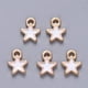 thumbnail image 2 of 10 dijes de estrella de aleación esmaltada, colgante de estrella dorado claro, colgante blanco decorativo, 2 of 2