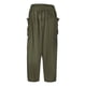 thumbnail image 1 of Gibobby Pantalones para mujer cargo Pantalones casuales de pierna ancha plisados con cintura elástica de color sólido informales y cómodos para mujer(Verde,XL), 1 of 5