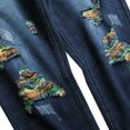 thumbnail image 4 of Zshosam Men's Slim Fit Stretch Ripped Straight Leg Jeans for Men Fashion Comfort Flex Waist Pants(Dark Blue,L), 4 of 5