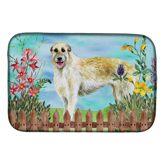 Irish Wolfhound Spring Dish Drying Mat