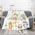 thumbnail image 2 of XMXT Flannel Throw Blanket for Couch, Animal Illustration Patterns Bed Sofa Decor Blankets for Home Bedroom, 40 x 30 inches, 2 of 9
