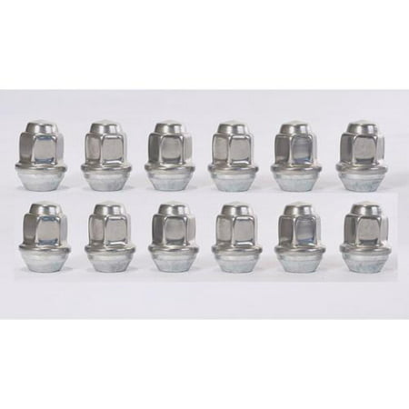 12 Pk Capped Lug Nuts 1/2 Inch Stainless Steel Capped Acorn Style Trailer