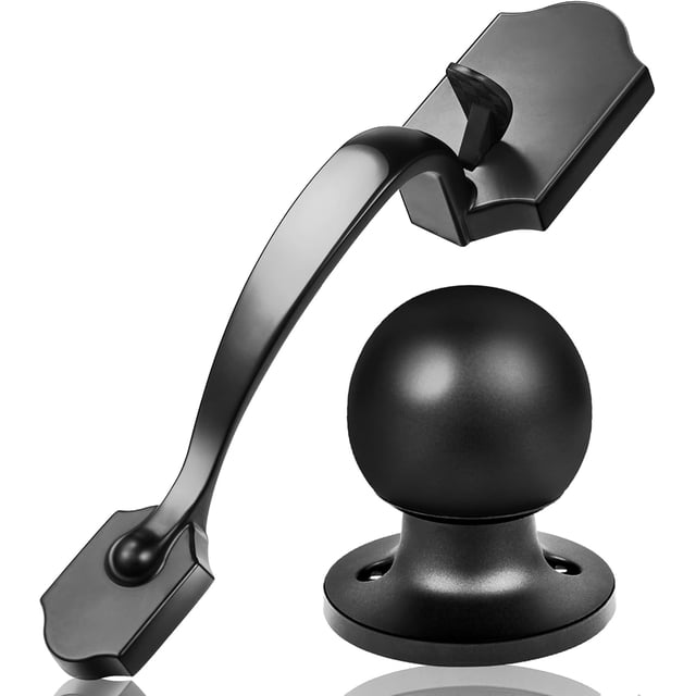 Front Door Handle Exterior/Interior Front Entry Handleset with Door Knob Passage Keyless Entry Door Lock Reversible for Left & Right Handed Door | Matte