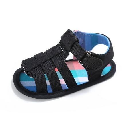 

Summer Baby Infant Boys Sandals Canvas Soft Sole Non-Slip Closed-Toe First Walkers Shoes
