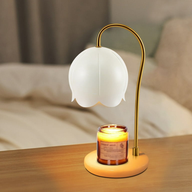 Miumaeov Candle Warmer Lamp Iron and Marble Candle Wax Melting Lamp  Adjustable Brightness Lamp 110v