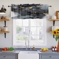 thumbnail image 2 of 2 Pack Abstract Art Valance for Window Gold Grey Gradient Marble Texture Kitchen Valance Rod Pocket Short Curtain Topper Decorative Window Treatment for Living Room Bedroom 42"x18", 2 of 8