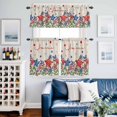 thumbnail image 2 of Independence Day Kitchen Curtains Sets for Windows 24 Inch Length, 4th of July Striped Stars Patriotic Burlap Rod Pocket Window Treatments Tier Curtains and Valances Set for Bedroom/Bathroom, 2 of 8