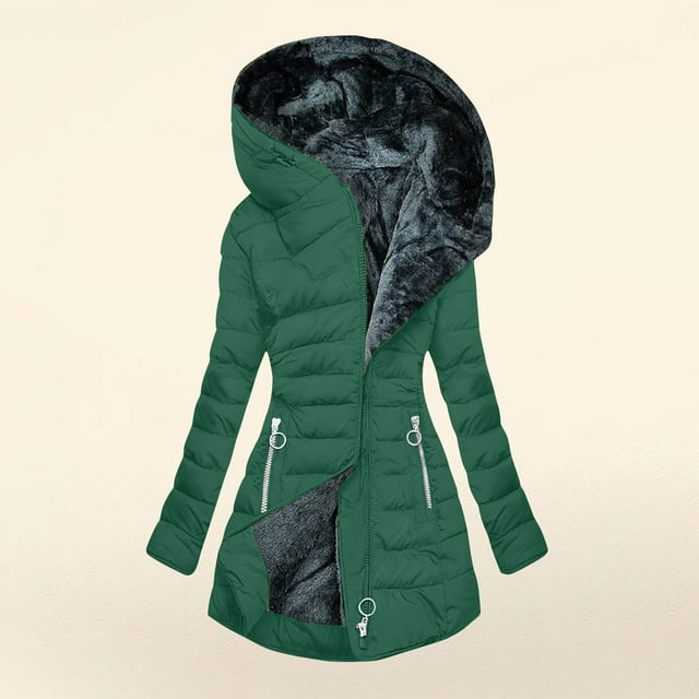 Amzcrzy Vestes pour Femmes Veste à Capuche à Manches Longues de Couleur Unie Rembourrée Mode Hauts à Manches Longues pour Femmes Veste pour Femmes Vêtements pour Femmes Hauts pour Femmes