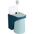 thumbnail image 2 of Soporte para cepillo de dientes Sincero con vaso magnético azul marino, 2 of 5