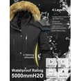 thumbnail image 4 of Chrisuno Women's Plus Size Winter Thicken Puffer Coat Warm Winter Coats with Hood Black 5X, 4 of 5